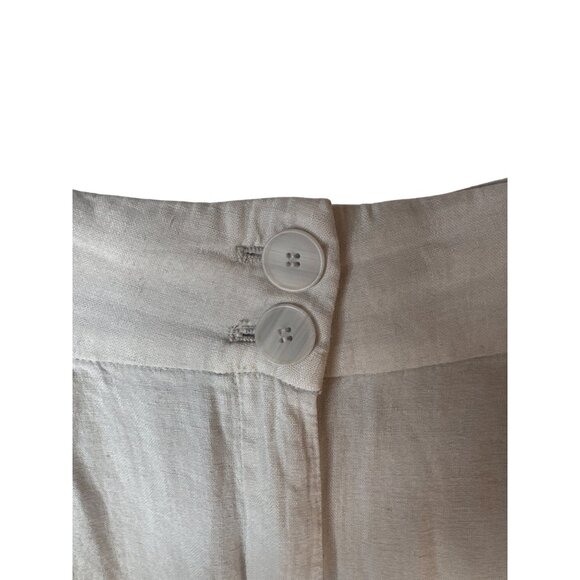 2/$30 NWT ZARA Medium Pale Gray Linen-Blend Wide-Leg Trousers High Waisted - Picture 7 of 14